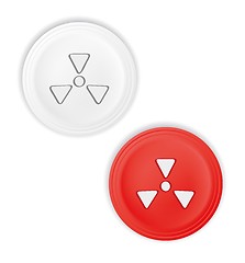 Image showing buttons with radioactive symbol