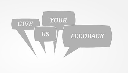 Image showing give me feedback speech bubbles