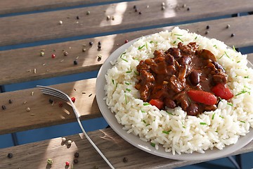 Image showing chilli con carne with rice