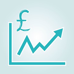 Image showing increasing graph with pound symbol