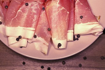 Image showing sliced pork ham