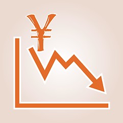 Image showing decreasing graph with yen symbol