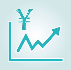 Image showing decreasing graph with yen symbol