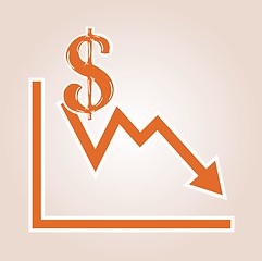 Image showing decreasing graph with dollar symbol