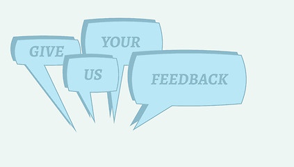 Image showing give me feedback speech bubbles