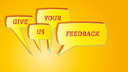 Image showing give me feedback speech bubbles