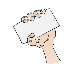 Image showing hand holding blank paper