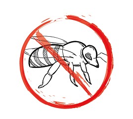 Image showing warning sign of the bee