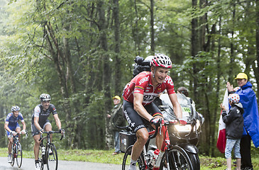 Image showing The Cyclist Lars Bak  Climbing Col du Platzerwasel - Tour de Fra