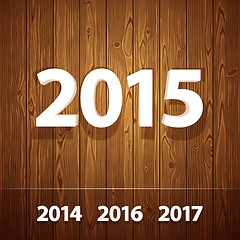 Image showing Simple 3D 2015  on Wooden Background