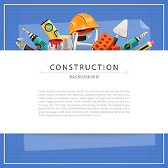 Image showing Blueprint Construction Background with Copy Space