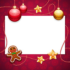 Image showing Red Christmas Background with Copy Space