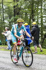 Image showing The Cyclist Alessandro Vanotti Climbing Col du Platzerwasel - To