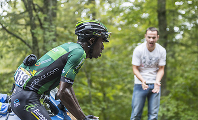 Image showing The Cyclist Kevin Reza Climbing Col du Platzerwasel - Tour de Fr