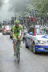 Image showing The Cyclist Fabio Sabatini Climbing Col du Platzerwasel - Tour d