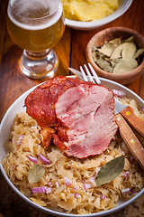 Image showing Smoked pork with cabbage