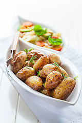 Image showing Rustic oven baked potatoes 