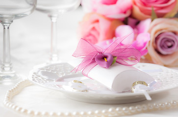 Image showing Wedding place setting