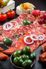 Image showing Antipasto dinner platter 