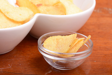 Image showing Potato chips. Close up