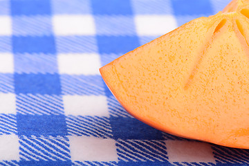 Image showing persimmon slice close up