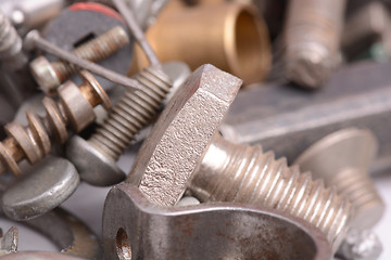 Image showing old screw and nail metal head collection