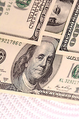 Image showing Close up view of dollar banknote