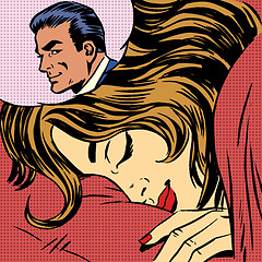 Image showing Dream woman man love romance lovers pop art comics retro style H