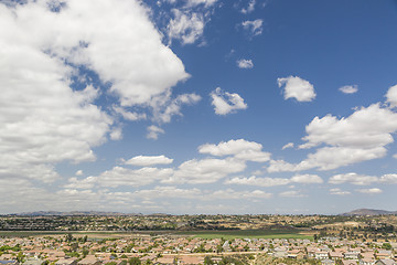 Image showing Contemporary Neighborhood and Majestic Clouds