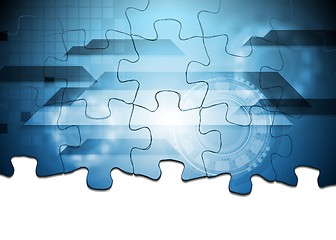 Image showing Hi-tech puzzle vector background