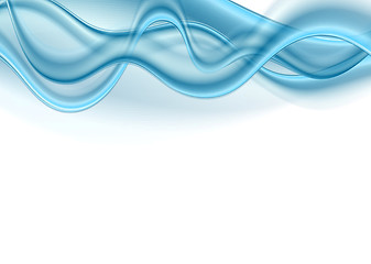 Image showing Bright blue waves abstract background