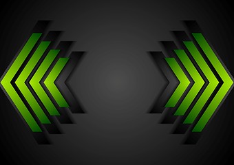 Image showing Green arrows geometry corporate background