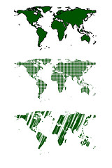 Image showing Green world map vector design