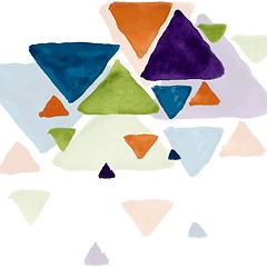 Image showing Tech geometric watercolor background