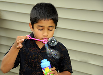 Image showing Blowing bubbles