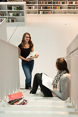 Image showing Studying at the public library