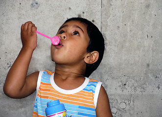 Image showing Blowing bubbles