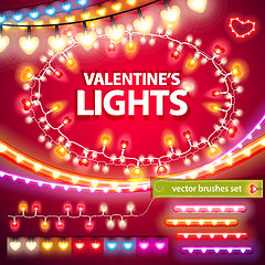 Image showing Valentines Lights Decorations Set