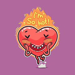 Image showing Cute Burning Heart for Valentine\'s Day