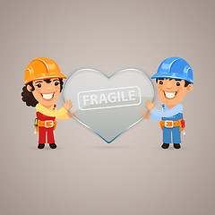 Image showing Valentines Day Poster with Couple Workers