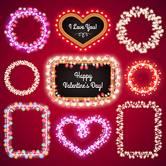 Image showing Valentines Lights Frames with a Copy Space Set4