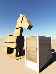 Image showing Trojan horse and computer