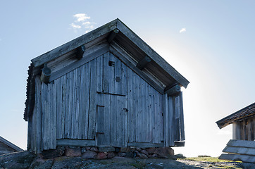 Image showing very old boathouse