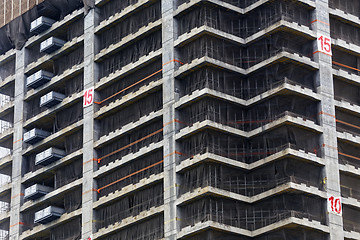 Image showing Crane and building construction site