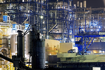 Image showing power station at night with smoke