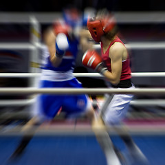 Image showing Boxing on a ring