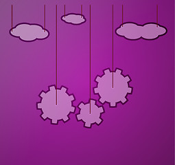 Image showing violet background with cogwheel