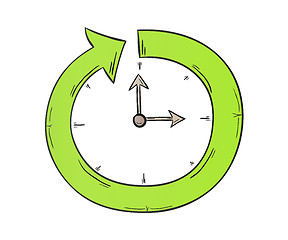 Image showing arrow and clock