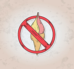 Image showing sign entry ban ice cream