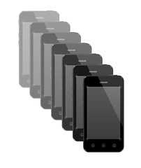 Image showing group of smartphones